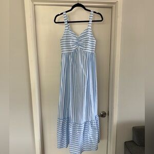 Cupshe Light Blue and White Striped Dress